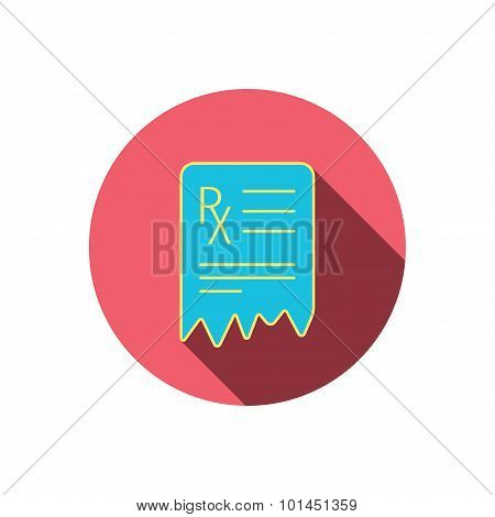 Medical prescription icon. Health document sign.