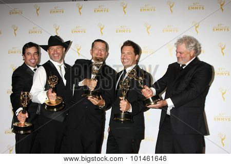 LOS ANGELES - SEP 12:  Deadliest Catch Winners Cinematography at the Primetime Creative Emmy Awards Press Room at the Microsoft Theater on September 12, 2015 in Los Angeles, CA