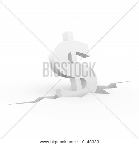 Dollar dans une crevasse