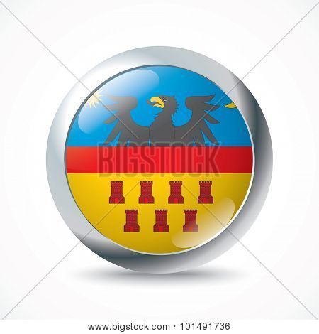Transylvania flag button - vector illustration