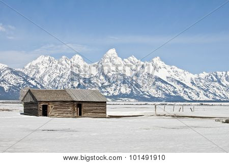 Tetons And Cabin
