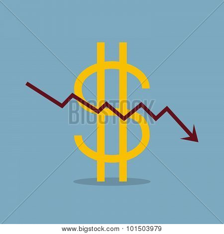 Stock Crisis With Dollar Sign