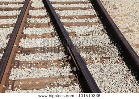 The railway junction. Railroad rails