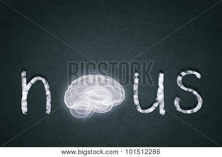Word nous with brain instead of letter O