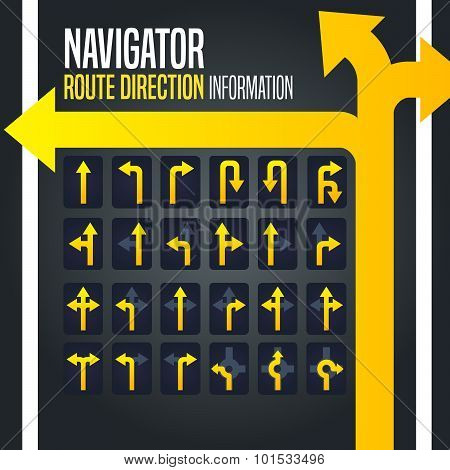 Driving Navigator Route Direction Arrow