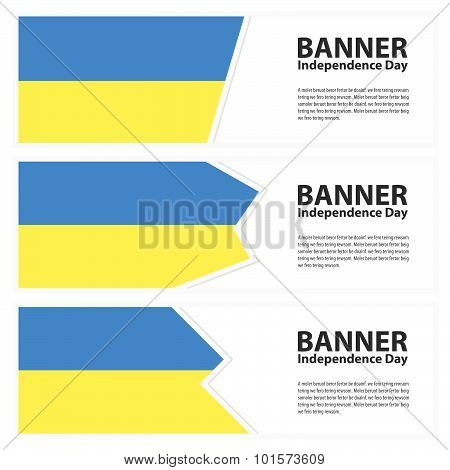 Ukraine Flag Banners Collection Independence Day