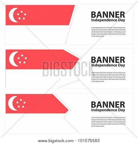 Singapore  Flag Banners Collection Independence Day