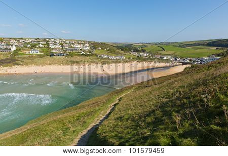 Mawgan Porth beach north Cornwall England near Newquay and south of Porthcothan and Treyarnon on a s