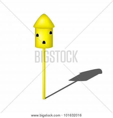 Dovecote in yellow design with shadow