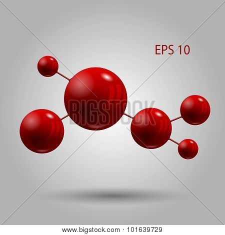 Abstract Web Red Molekule Design Eps 10