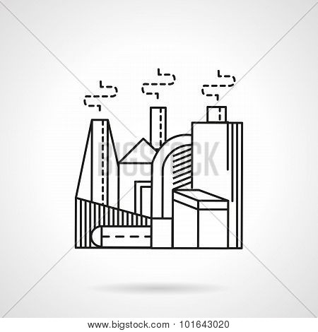 Mineral fertilizer factory line vector icon