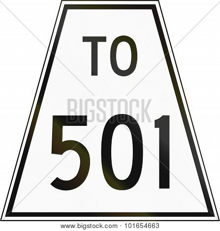 Ontario Highway Direction Shield 501