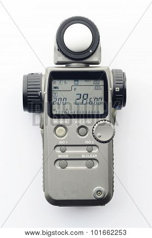 Flash Meter with Zoom Spot on White Background