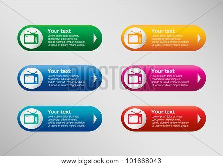 Retro Televisor And Infographic Design Template, Business Concept.