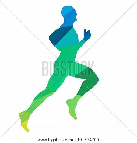 Abstract geometrical running man