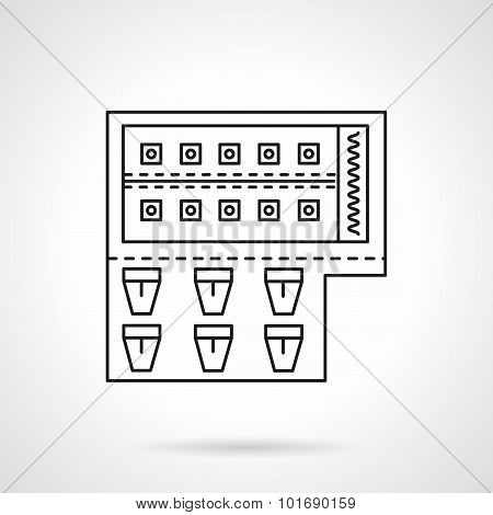 Set for painting thin line vector icon.