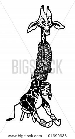 Illustration Of Cartoon Cute Giraffe