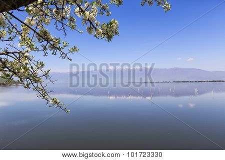 Kerkini Lake And Mountain Eco-area At North Greece By Struma River