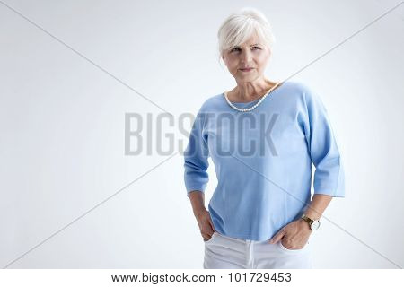 Beauty Portrait Of Elegant Senior Woman.