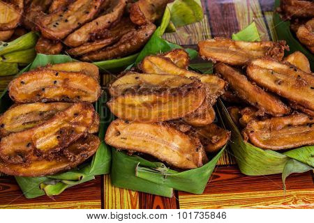 Deep-fried Sliced Banana, Kluay Khek.