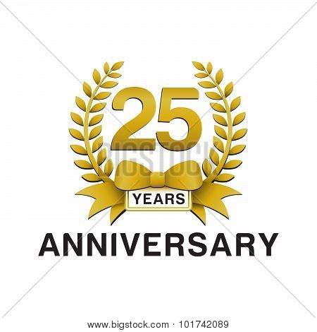 25th anniversary golden wreath logo