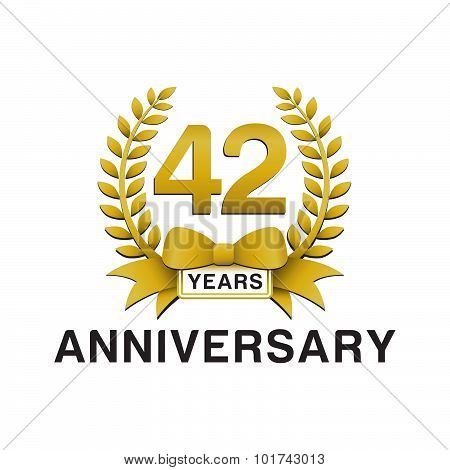 42nd anniversary golden wreath logo