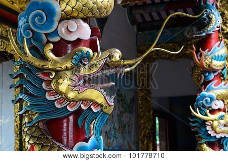 China Dragon, Chinese Temple In Thailand.