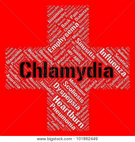 Chlamydia Word Represents Sexually Transmitted Disease And Std