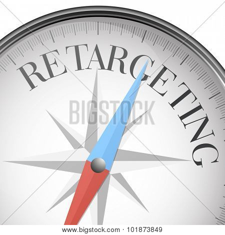 detailed illustration of a compass with Retargeting text, eps10 vector
