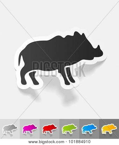 realistic design element. boar