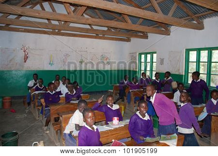 The Students Of Middle School Of The Village Pomerini In Tanzania, Africa 55