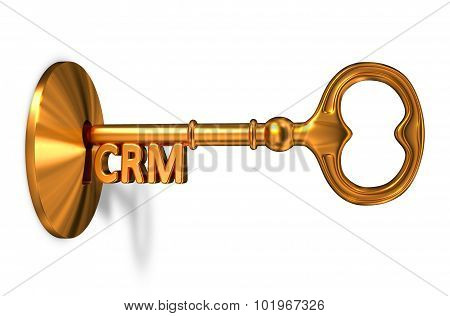 CRM - Golden Key is Inserted into the Keyhole.
