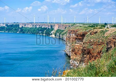 Rocky coast on Cape Kaliakra, Black Sea, Bulgaria