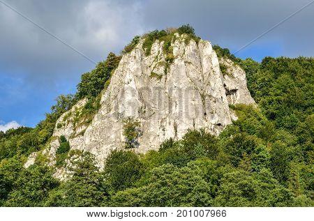 Sunny summer landscape. Beautiful green Jurassic valley in Poland.
