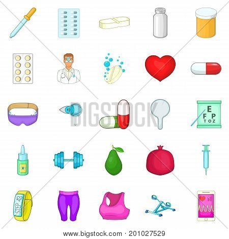 Personal doctor icons set. Cartoon set of 25 personal doctor vector icons for web isolated on white background