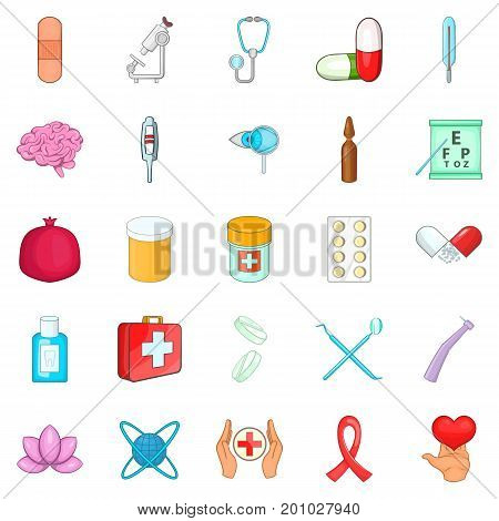 Nursing care icons set. Cartoon set of 25 nursing care vector icons for web isolated on white background