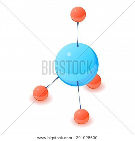 Polyatomic molecule icon. Isometric illustration of polyatomic molecule vector icon for web