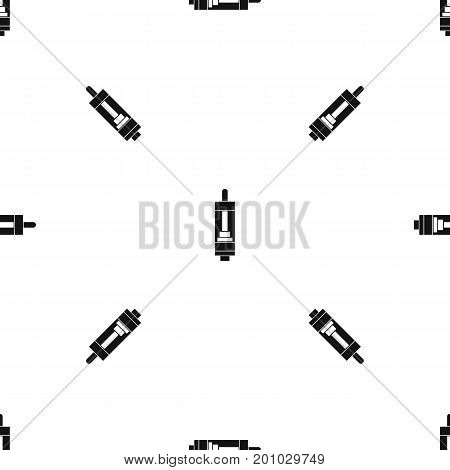 Clearomizer for cigarette pattern repeat seamless in black color for any design. Vector geometric illustration