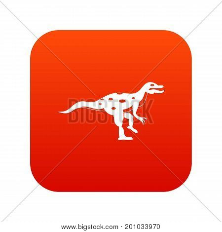 Ornithopod dinosaur icon digital red for any design isolated on white vector illustration