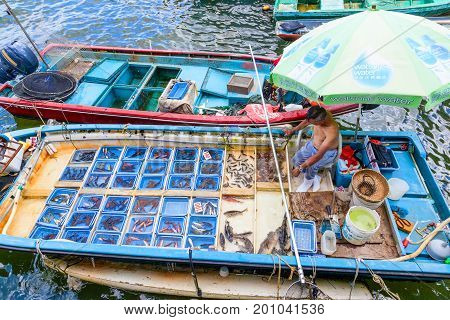 Floating Seafood Market In Sai Kung, Hong Kong