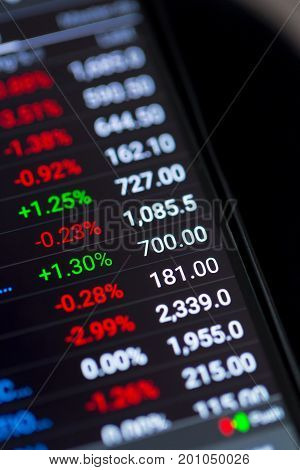 Stock Exchange Chart On Smart Phone