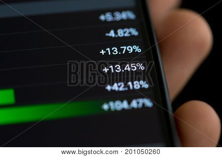 Stock Exchange Chart On Smart Phone