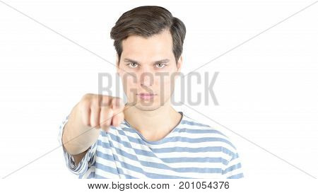 Young Casualman Pointing His Finger At You , Start Up