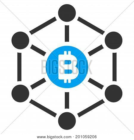 Bitcoin Finance Netwok flat vector pictogram for application and web design.
