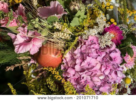 handmade beautiful bouquets from flowers and herbs