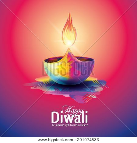 Vector illustration on the theme of the traditional celebration of happy diwali. Deepavali light and fire festival.