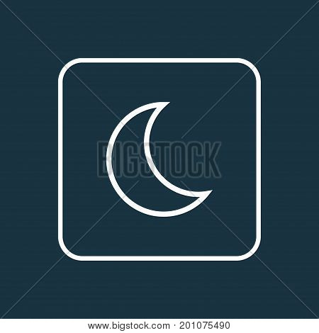 Premium Quality Isolated Moon Element In Trendy Style.  Nigth Outline Symbol.