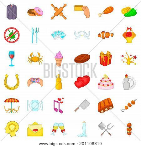 Drink icons set. Cartoon style of 36 drink vector icons for web isolated on white background