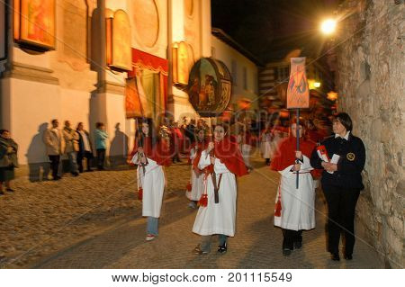 The Annual Procession To Jesus Christ At Easter In Mendrisio