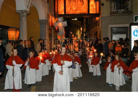 The Annual Procession To Jesus Christ At Easter In Mendrisio